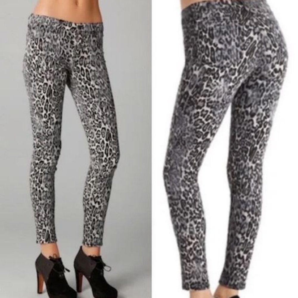 J BRAND Snow Leopard Stretch Skinny Jeans Leggings